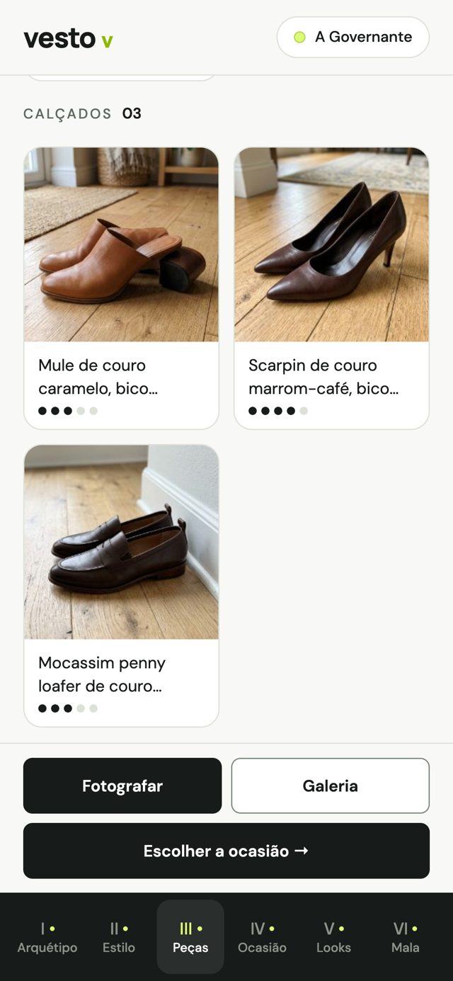 Guarda-roupa: mule caramelo, scarpin marrom e mocassim